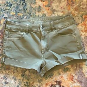 Green khaki shorts